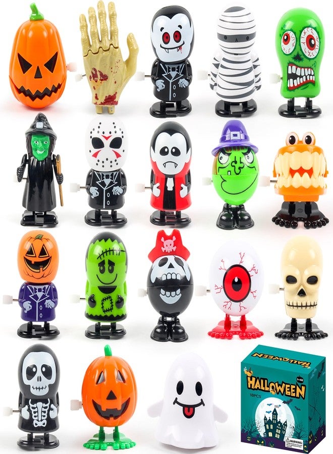 xFFFun 18PCS Halloween Wind Up Toys Bulk, Halloween Party Favors for Kids, Trick or Treat Goodie Bag Stuffers, Pinata Treat Bag Fillers Carnival Small Prizes Toys Classroom Gifts for Boys Girls Giveaways - Image 1